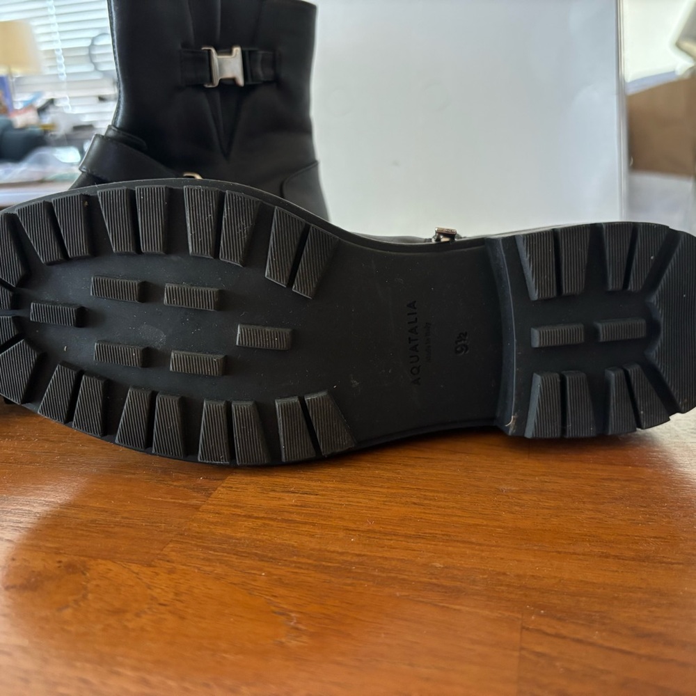 Aquatalia Made in Italy Lillie Moto Black Leather Boot - sz 9.5 - Picture 6 of 11